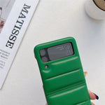 Til Samsung Galaxy Z Flip3 5G Blødt letvægts cover i dunjakkestil PU-læderbelagt PC Stødsikkert beskyttende etui
