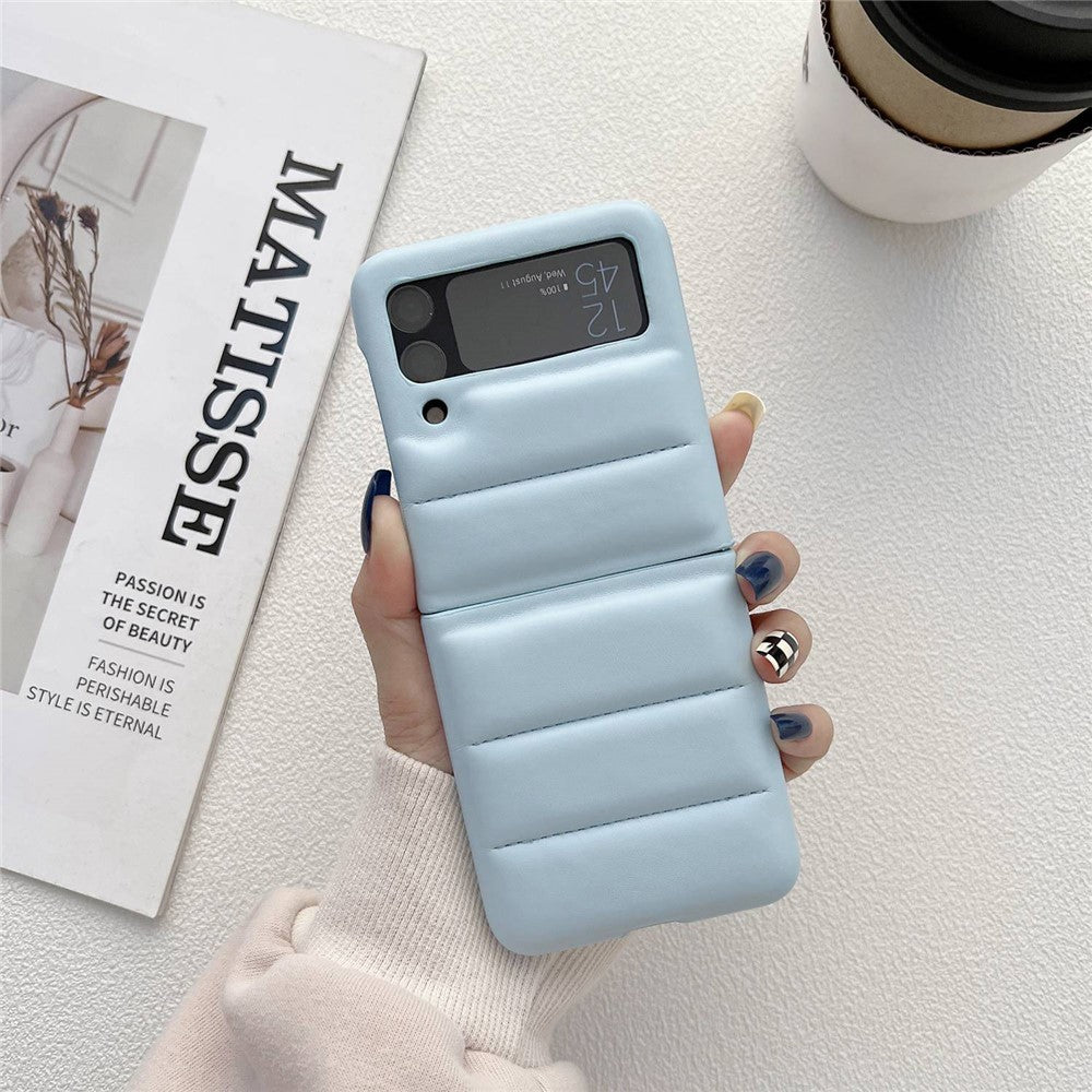 Til Samsung Galaxy Z Flip3 5G Blødt letvægts cover i dunjakkestil PU-læderbelagt PC Stødsikkert beskyttende etui