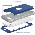 For iPhone 7 / 8 / SE (2020) / SE (2022) 3-in-1 Mobile Phone Case Fall Proof Silicone + PC Thickened Corner Hybrid Cover