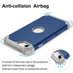 For iPhone 7 / 8 / SE (2020) / SE (2022) 3-in-1 Mobile Phone Case Fall Proof Silicone + PC Thickened Corner Hybrid Cover