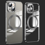 For iPhone 14 Plus Magnetic Charging TPU Phone Back Cover Ultra-Thin Phone Case with Lens Film