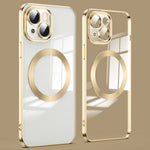 For iPhone 14 Plus Magnetic Charging TPU Phone Back Cover Ultra-Thin Phone Case with Lens Film