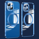 For iPhone 14 Plus Magnetic Charging TPU Phone Back Cover Ultra-Thin Phone Case with Lens Film