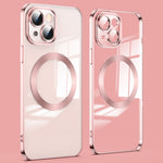 For iPhone 14 Plus Magnetic Charging TPU Phone Back Cover Ultra-Thin Phone Case with Lens Film