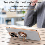 Blødt TPU Telefoncover Kickstand til iPhone 14 Pro 6,1 tommer, Ringholder Anti-fald 9D Galvanisering Præcist Udskåret Telefon Bagcover