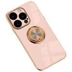 Blødt TPU Telefoncover Kickstand til iPhone 14 Pro 6,1 tommer, Ringholder Anti-fald 9D Galvanisering Præcist Udskåret Telefon Bagcover