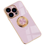 Blødt TPU Telefoncover Kickstand til iPhone 14 Pro 6,1 tommer, Ringholder Anti-fald 9D Galvanisering Præcist Udskåret Telefon Bagcover