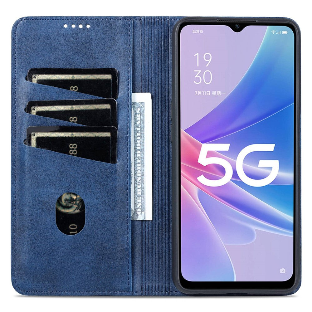 AZNS Full Protection PU Leather Case for Oppo A97 5G Magnetic Closure Wallet Stand Case Anti-scratch Flip Cover