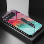 For Asus ROG Phone 6 5G Airbag Anti-fall Starry Sky Pattern Design Back Cover PC TPU Tempered Glass Anti-scratch Case