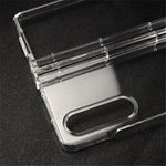For Samsung Galaxy Z Fold4 5G Transparent Folding Phone Case Wear-resistant Anti-fall Cover with Pen Holder