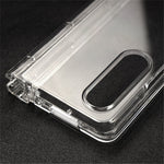 For Samsung Galaxy Z Fold4 5G Transparent Folding Phone Case Wear-resistant Anti-fall Cover with Pen Holder