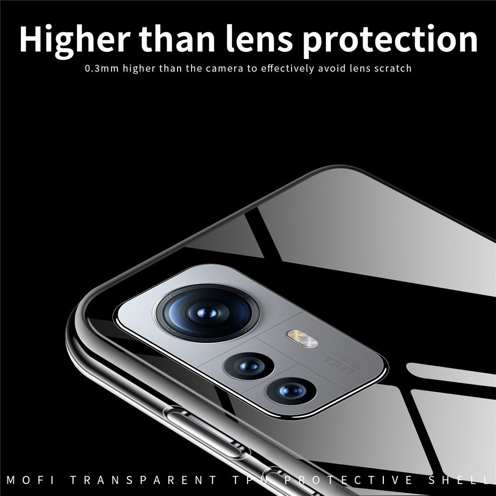 MOFI Transparent mobilskal För Xiaomi 12X 5G / 12 5G / 12S 5G, Mjukt TPU Reptåligt Mobilmobil Baksida som Gulnar Av