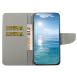 For iPhone 14 Plus Cross Texture PU Leather Case Pattern Printing Foldable Stand Phone Wallet Full Protection Case