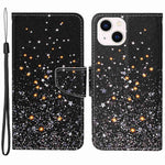 For iPhone 14 Plus Cross Texture PU Leather Case Pattern Printing Foldable Stand Phone Wallet Full Protection Case