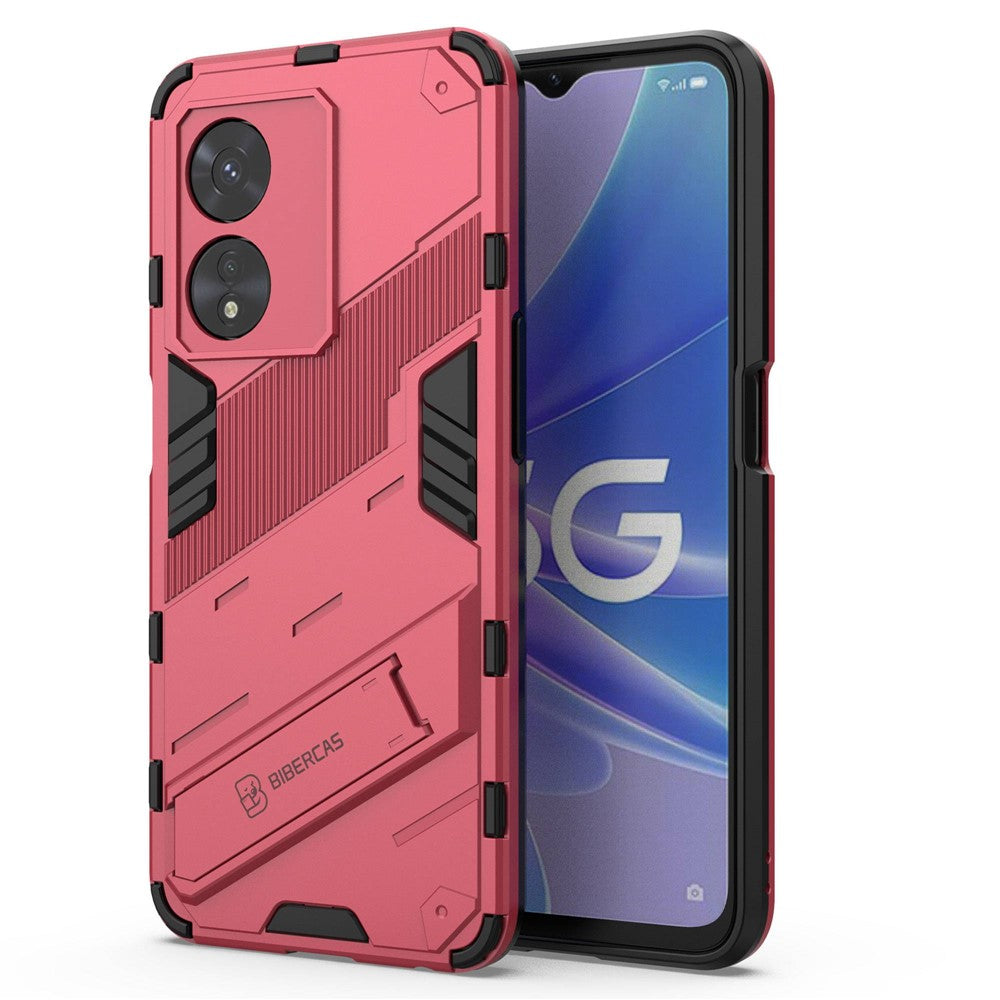 For Oppo A97 5G Hybrid TPU + PC Phone Case Drop Resistant Kickstand Feature Back Cover