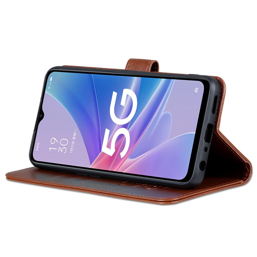 AZNS Fallskyddande Flip-plånboksfodral för Oppo A97 5G, Fullt Skyddande PU-lädermobilskal med Justerbart Stativ