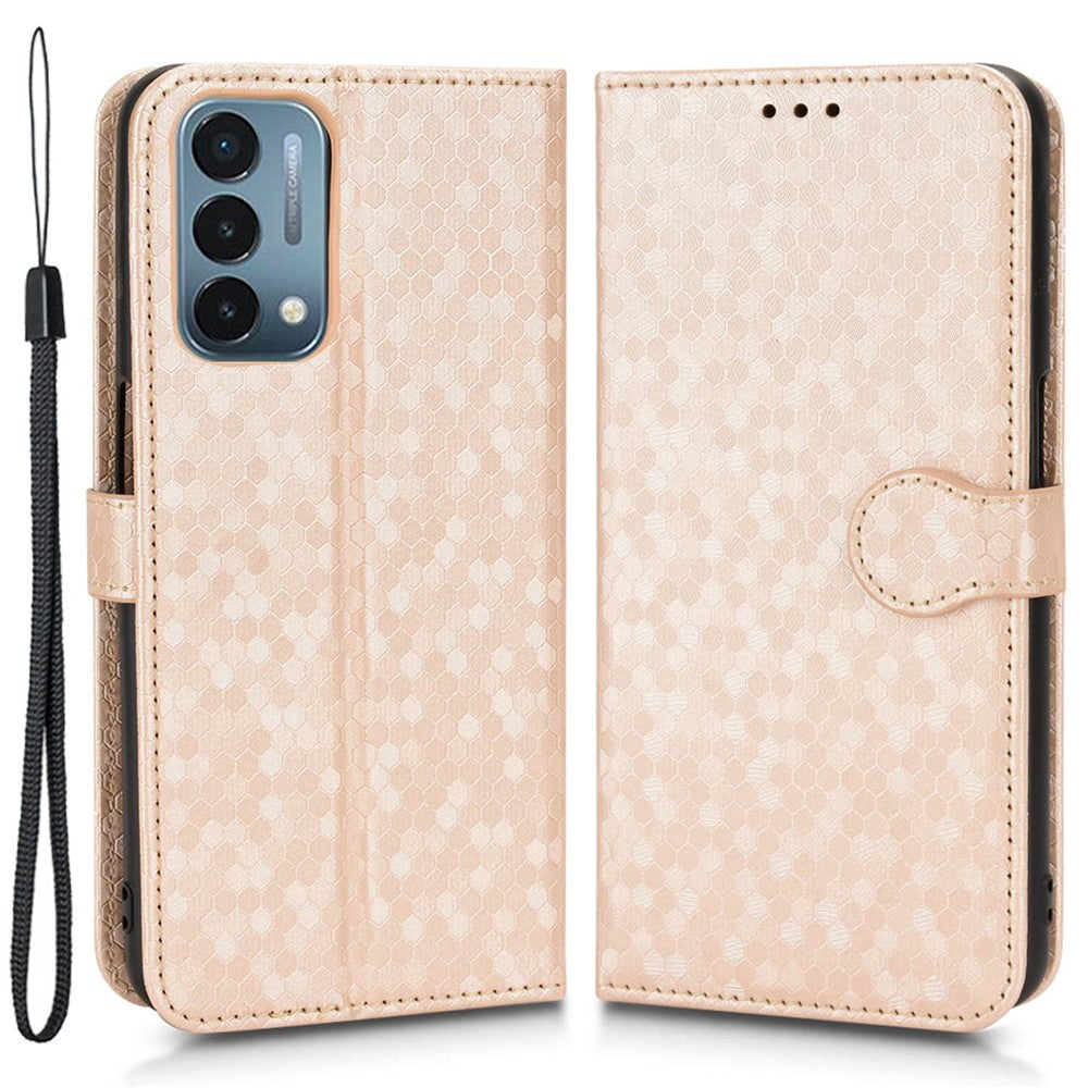 OnePlus Nord N200 5G Folio Flip Plånboksfodral Prickmönster Präglat PU-läder Stativ Välskyddat Fodral
