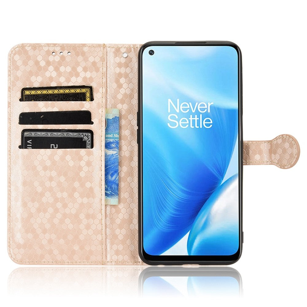 OnePlus Nord N200 5G Folio Flip Plånboksfodral Prickmönster Präglat PU-läder Stativ Välskyddat Fodral