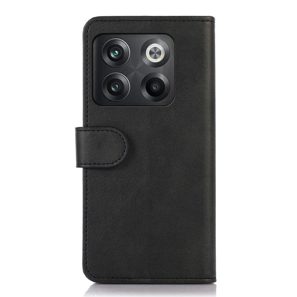Til OnePlus 10T 5G / Ace Pro 5G Anti-kollision Magnetisk Lås Koskind Tekstureret Telefon Tegnebog Etui PU Læder Flip Cover Visningsstativ