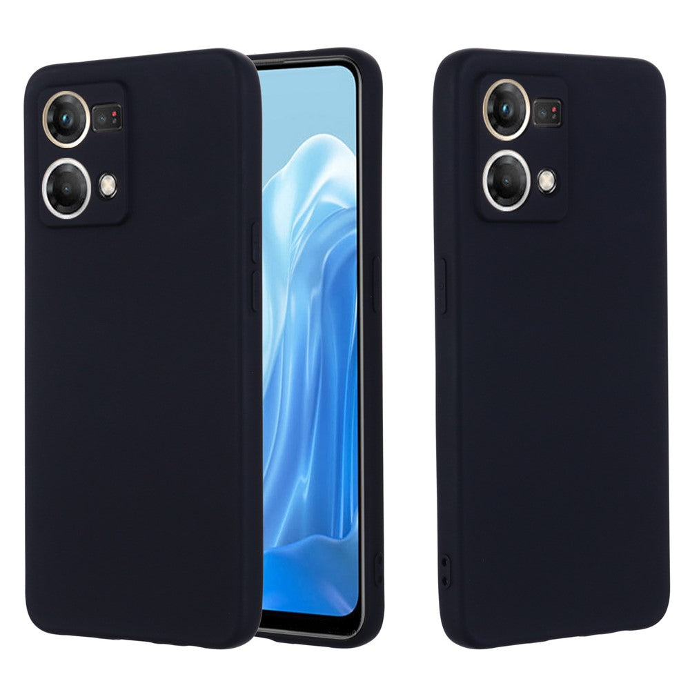 Liquid Silicone Phone Case for Oppo Reno7 4G / F21 Pro 4G, Thickening Design Soft Microfiber Lining Cushion Anti-Scratch Protective Cover