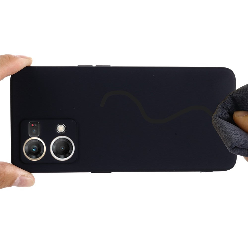 Liquid Silicone Phone Case for Oppo Reno7 4G / F21 Pro 4G, Thickening Design Soft Microfiber Lining Cushion Anti-Scratch Protective Cover