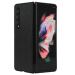 For Samsung Galaxy Z Fold4 5G Leather Coated PC Phone Case Shockproof Anti-wear Protective Cover