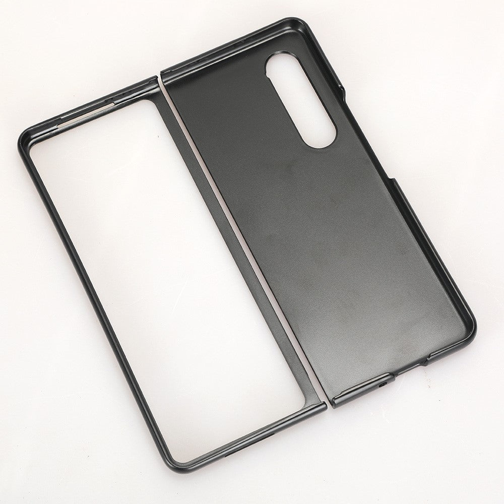 For Samsung Galaxy Z Fold4 5G Leather Coated PC Phone Case Shockproof Anti-wear Protective Cover