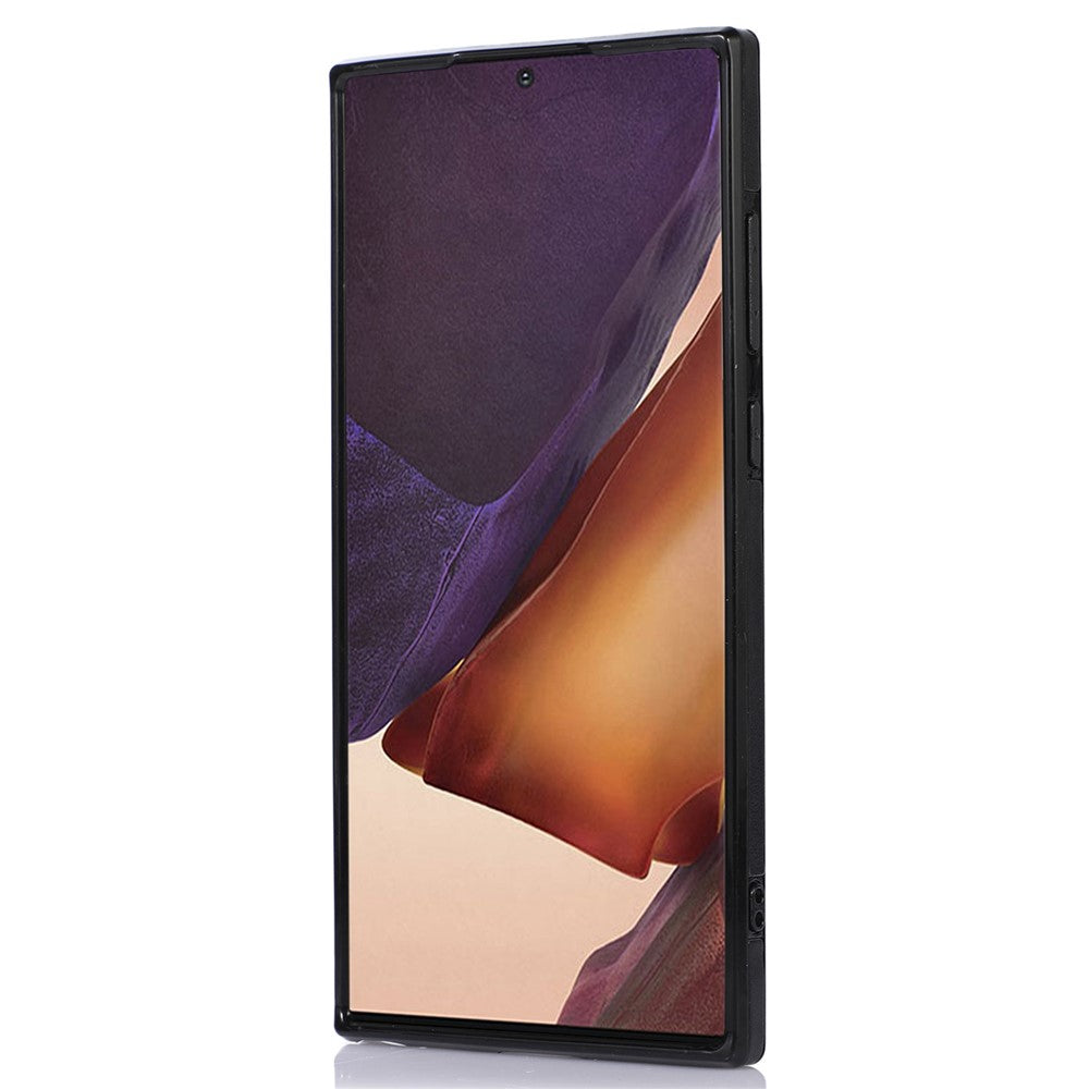 Samsung Galaxy S22 Ultra 5G PU-läderbelagt TPU-mobilskal Reptåligt stöd Korthållare Skydd med Axelrem