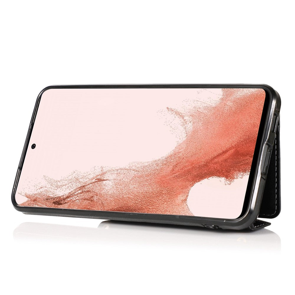Samsung Galaxy S22+ 5G Korthållare Stativ Läderbelagt TPU-skal Axelrem mobilväska Skydd med Axelrem