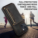 Til iPhone 14 6,1 tommer Mobiltelefoncover Sammenklappeligt pungdesign Læderbeklædt TPU Bagcover