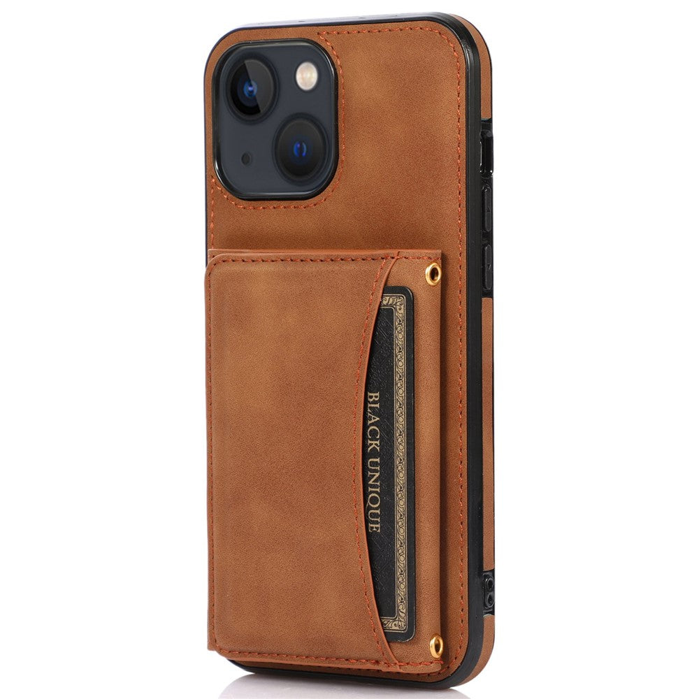 Til iPhone 14 6,1 tommer Mobiltelefoncover Sammenklappeligt pungdesign Læderbeklædt TPU Bagcover
