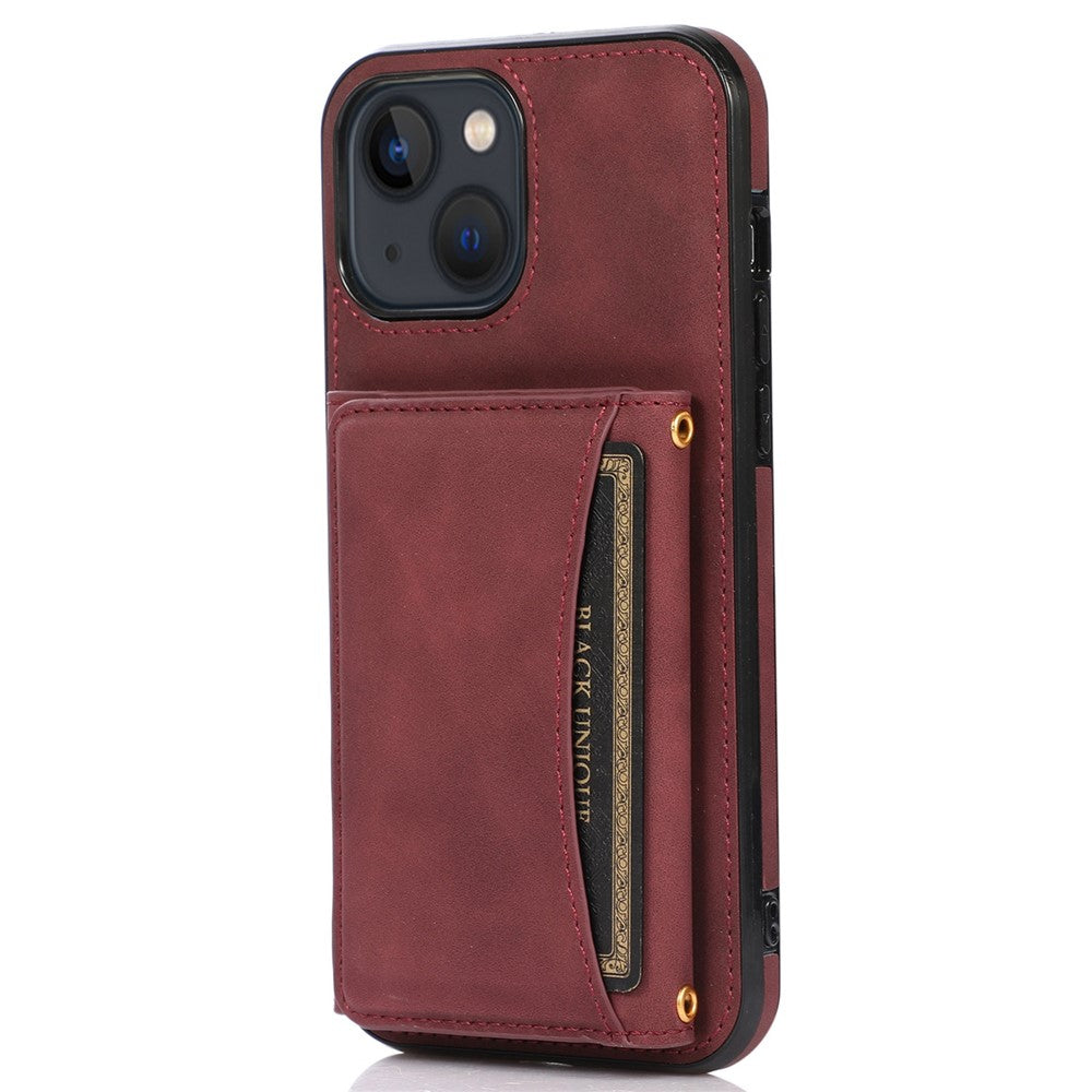 Til iPhone 14 6,1 tommer Mobiltelefoncover Sammenklappeligt pungdesign Læderbeklædt TPU Bagcover