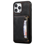 For iPhone 13 Pro Max 6.7 inch Cell Phone Case Scratch-resistant Wallet Design Leather Coated TPU Cover