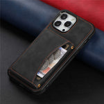 For iPhone 13 Pro Max 6.7 inch Cell Phone Case Scratch-resistant Wallet Design Leather Coated TPU Cover
