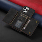 For iPhone 13 Pro Max 6.7 inch Cell Phone Case Scratch-resistant Wallet Design Leather Coated TPU Cover