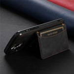 For iPhone 13 Pro Max 6.7 inch Cell Phone Case Scratch-resistant Wallet Design Leather Coated TPU Cover