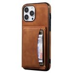 For iPhone 13 Pro Max 6.7 inch Cell Phone Case Scratch-resistant Wallet Design Leather Coated TPU Cover