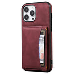 For iPhone 13 Pro Max 6.7 inch Cell Phone Case Scratch-resistant Wallet Design Leather Coated TPU Cover