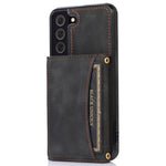 For Samsung Galaxy S21 4G / 5G Wallet Design Leather Coated TPU Phone Case Drop-proof Multiple Card Slots Feature Cover