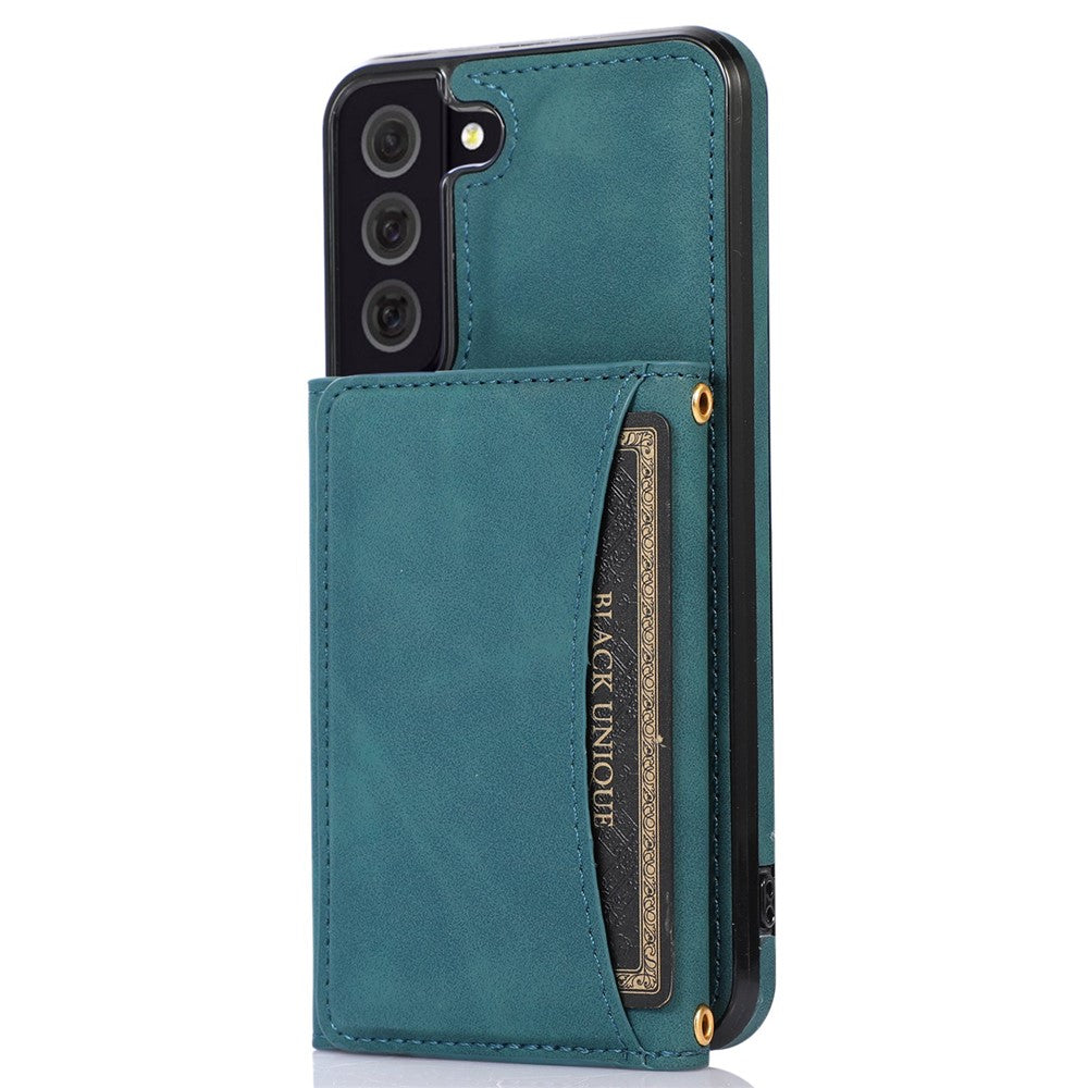 For Samsung Galaxy S21 4G / 5G Wallet Design Leather Coated TPU Phone Case Drop-proof Multiple Card Slots Feature Cover