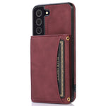For Samsung Galaxy S21 4G / 5G Wallet Design Leather Coated TPU Phone Case Drop-proof Multiple Card Slots Feature Cover
