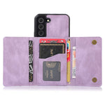 For Samsung Galaxy S21 4G / 5G Wallet Design Leather Coated TPU Phone Case Drop-proof Multiple Card Slots Feature Cover