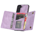 For Samsung Galaxy S21 4G / 5G Wallet Design Leather Coated TPU Phone Case Drop-proof Multiple Card Slots Feature Cover