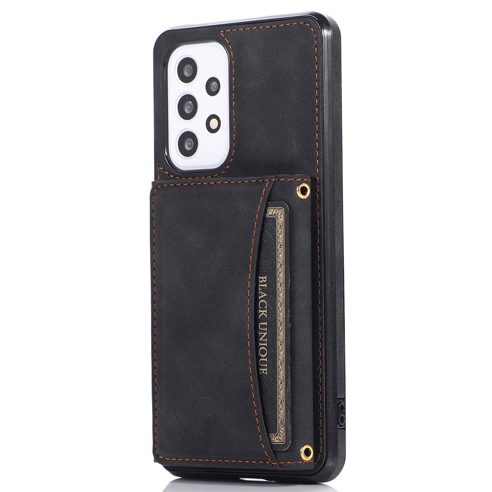 For Samsung Galaxy A52 4G / 5G / A52s 5G Wallet Kickstand Phone Case Leather Coated TPU Anti-drop Protective Shell