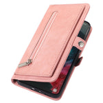 For Samsung Galaxy S22+ 5G Multi-Functional 9 Card Holder Leather Wallet Case Shockproof Zipper Pocket Purse Handbag Wrist Strap Cover