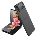 For Samsung Galaxy Z Flip4 5G Ultra Thin Hard PC Phone Case with Tempered Glass Film Rubberized Protective Cover