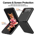 For Samsung Galaxy Z Flip4 5G Ultra Thin Hard PC Phone Case with Tempered Glass Film Rubberized Protective Cover