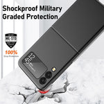 For Samsung Galaxy Z Flip4 5G Ultra Thin Hard PC Phone Case with Tempered Glass Film Rubberized Protective Cover