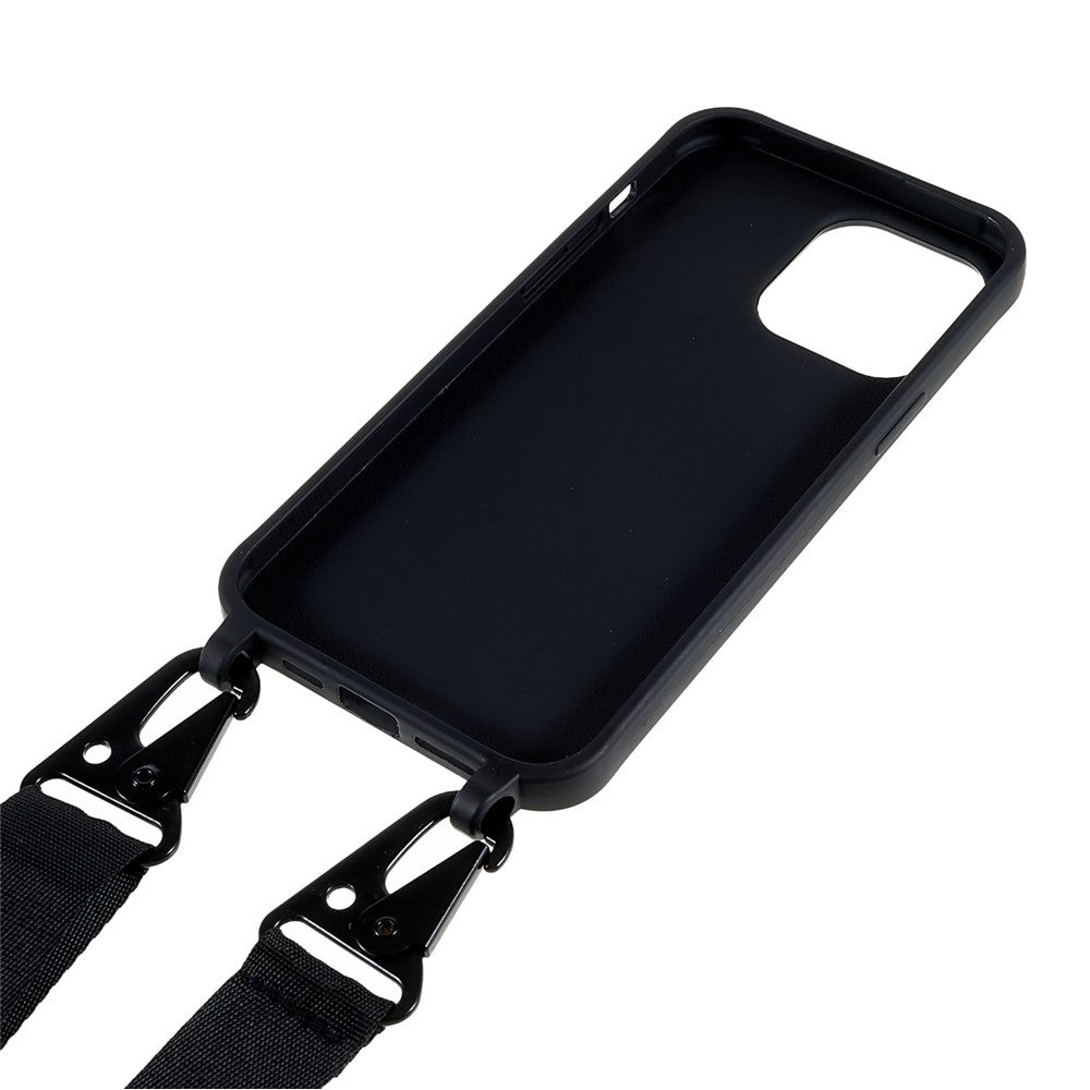Til iPhone 14 Pro 6,1 tommer Anti-ridse Mat Overflade TPU Telefoncover Anti-fald Beskyttende Skal + Bred Strop