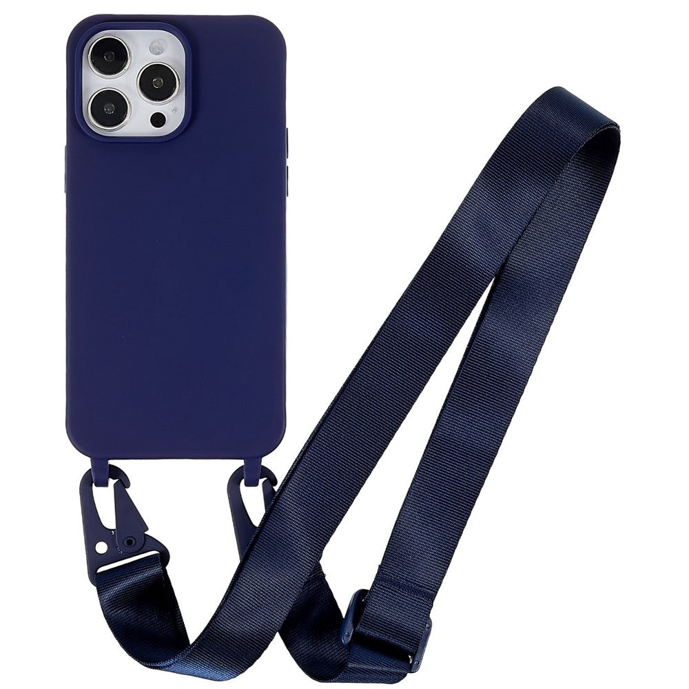 Til iPhone 14 Pro 6,1 tommer Anti-ridse Mat Overflade TPU Telefoncover Anti-fald Beskyttende Skal + Bred Strop